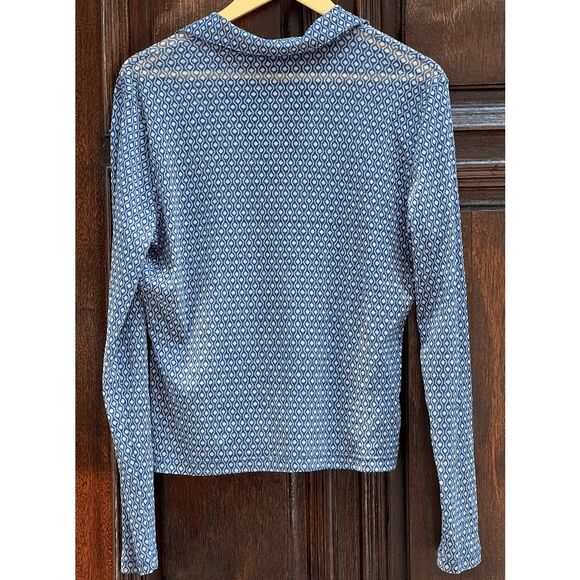 New York & Company 100% Nylon Collared Mesh V-Neck Shirt - L - Picture 5 of 5